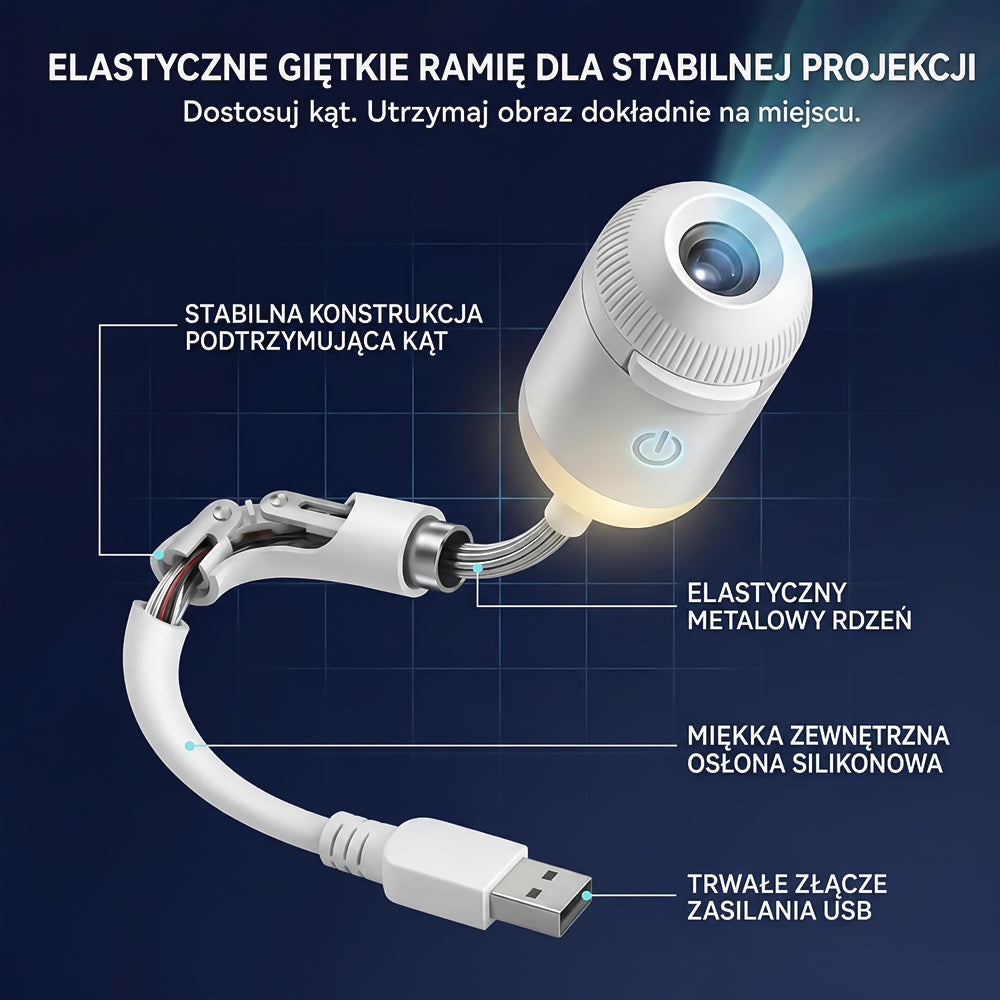 🌌 Comauo® Projektor Lampka Nocna - Inteligentny Holograficzny Projektor Gwiazd