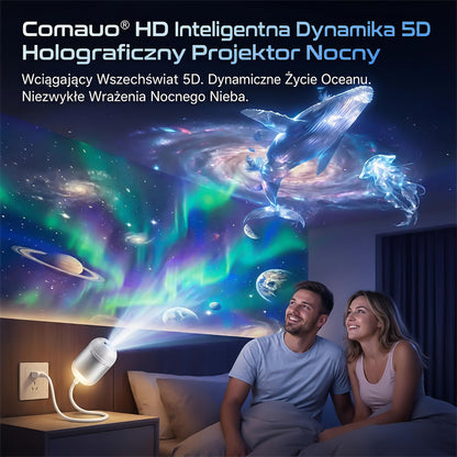 🌌 Comauo® Projektor Lampka Nocna - Inteligentny Holograficzny Projektor Gwiazd