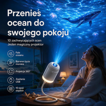🌌 Comauo® Projektor Lampka Nocna - Inteligentny Holograficzny Projektor Gwiazd