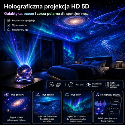 🔮 Projektor świateł nocnych BVJ® – Magiczna atmosfera każdej nocy