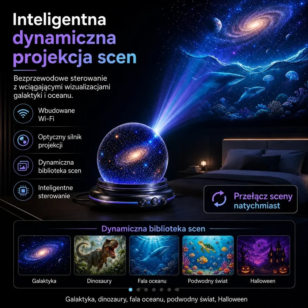 🔮 Projektor świateł nocnych BVJ® – Magiczna atmosfera każdej nocy