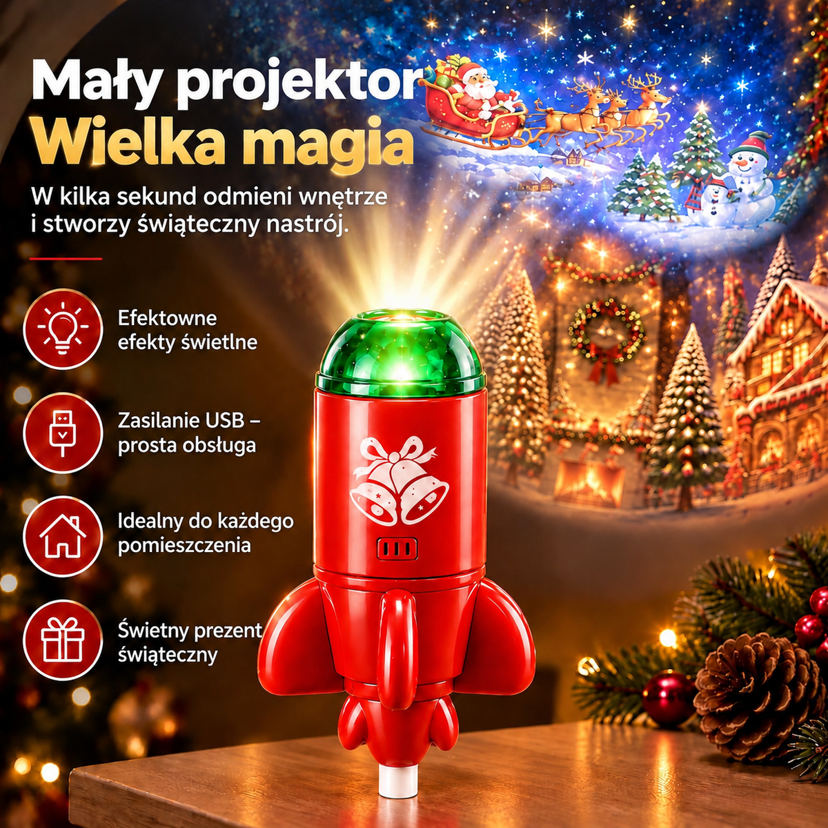 Comauo®🌈🤶HD projektor świąteczny 【⏰ 50% rabatu – tylko przez ograniczony czas!】