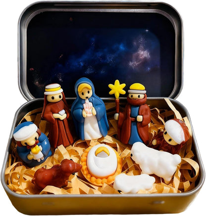 Mini szopka bożonarodzeniowa w metalowym pudełku【⏰ 50% rabatu – tylko przez ograniczony czas!】